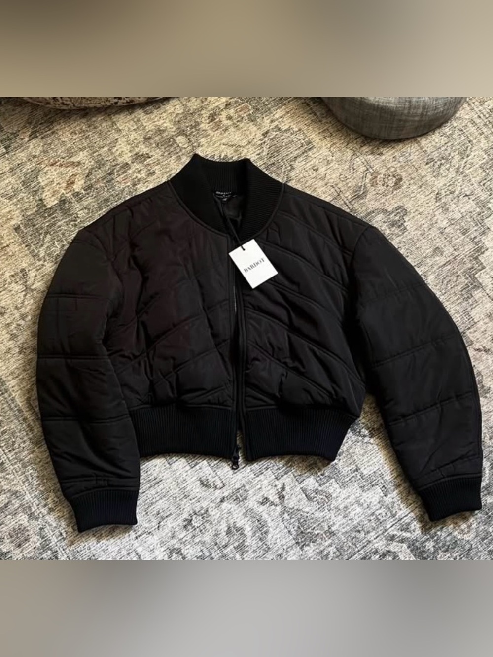 Bardot Black Quilted Bomber Jacket